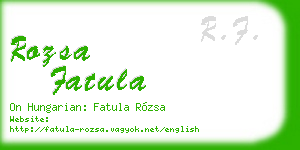 rozsa fatula business card